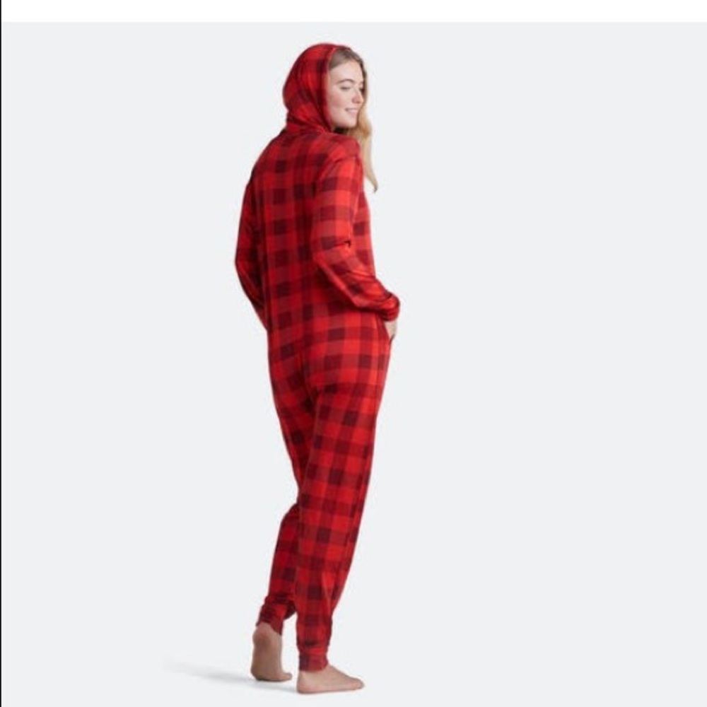Unisex onesie - Meundies - crimson Plaid - XS